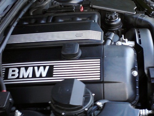 BMW 323i with engine detail